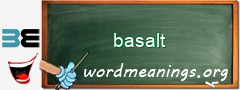 WordMeaning blackboard for basalt